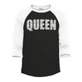 thumbnail image 1 of Shop4Ever Men's Queen African Pattern Style Raglan Baseball Shirt Small Black/White, 1 of 4
