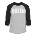 thumbnail image 1 of Shop4Ever Men's Queen African Pattern Style Raglan Baseball Shirt Small Heather Grey/Black, 1 of 4
