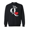 thumbnail image 1 of Shop4Ever Men's Queen of Hearts Crewneck Sweatshirt XXXXX-Large Black, 1 of 5