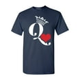 thumbnail image 1 of Shop4Ever Men's Queen of Hearts Graphic T-shirt Small Navy, 1 of 5