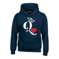 thumbnail image 1 of Shop4Ever Men's Queen of Hearts Hooded Sweatshirt Hoodie Large Navy, 1 of 5