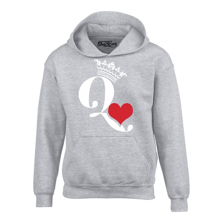 Shop4Ever Men's Queen of Hearts Hooded Sweatshirt Hoodie XX-Large