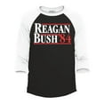 thumbnail image 1 of Shop4Ever Men's Reagan Bush '84 Retro President Campaign Raglan Baseball Shirt XXX-Large Black/White, 1 of 4
