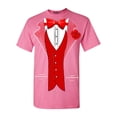 thumbnail image 1 of Shop4Ever Men's Red Bow Tie Classic Tuxedo with Rose Flower Graphic T-shirt Small Azalea Pink, 1 of 5