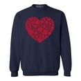 thumbnail image 1 of Shop4Ever Men's Red Heart Love Cloud Valentine's Day Crewneck Sweatshirt X-Large Navy, 1 of 5