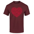 thumbnail image 1 of Shop4Ever Men's Red Heart Love Cloud Valentine's Day Graphic T-shirt Large Maroon, 1 of 5