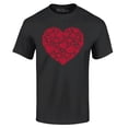 thumbnail image 1 of Shop4Ever Men's Red Heart Love Cloud Valentine's Day Graphic T-shirt XX-Large Black, 1 of 5