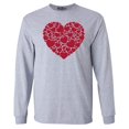 thumbnail image 1 of Shop4Ever Men's Red Heart Love Cloud Valentine's Day Long Sleeve Shirt X-Large Sports Grey, 1 of 5