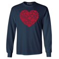 thumbnail image 1 of Shop4Ever Men's Red Heart Love Cloud Valentine's Day Long Sleeve Shirt XX-Large Navy, 1 of 5