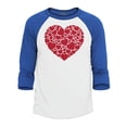 thumbnail image 1 of Shop4Ever Men's Red Heart Love Cloud Valentine's Day Raglan Baseball Shirt Large White/Red, 1 of 4