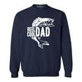 thumbnail image 1 of Shop4Ever Men's Reel Cool Dad Crewneck Sweatshirt Medium Navy, 1 of 5