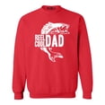 thumbnail image 1 of Shop4Ever Men's Reel Cool Dad Crewneck Sweatshirt X-Large Red, 1 of 5