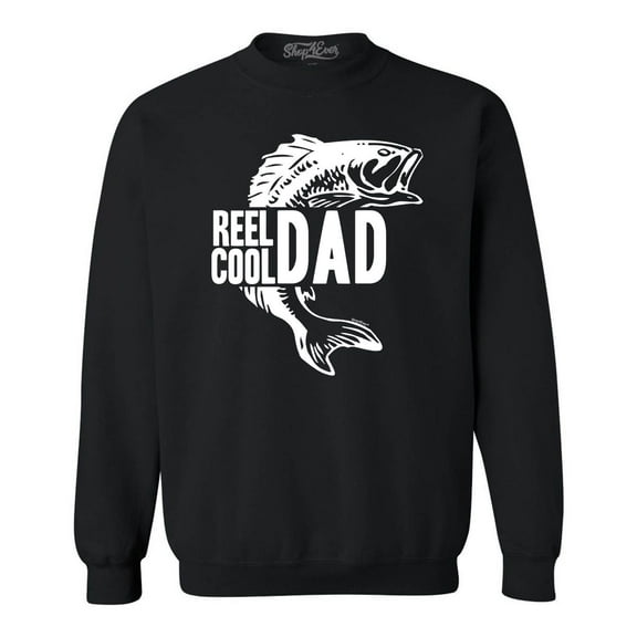 Shop4Ever Men's Reel Cool Dad Crewneck Sweatshirt XXXX-Large Black
