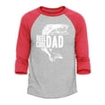 thumbnail image 1 of Shop4Ever Men's Reel Cool Dad Fishing Gift for Father Raglan Baseball Shirt XX-Large Heather Grey/Red, 1 of 4