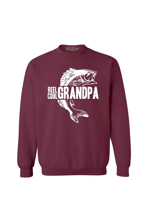 Men's Reel Cool Grandpa Crewneck Sweatshirt Large Maroon