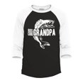 thumbnail image 1 of Shop4Ever Men's Reel Cool Grandpa Fishing Bass Raglan Baseball Shirt X-Large Black/White, 1 of 4