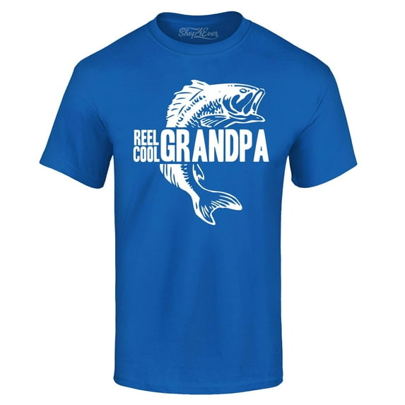 Shop4Ever Men's Reel Cool Grandpa Graphic T-shirt X-Large Royal Blue