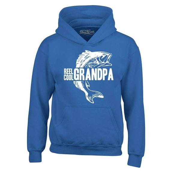 Shop4Ever Men's Reel Cool Grandpa Hooded Sweatshirt Hoodie XXX-Large Royal Blue