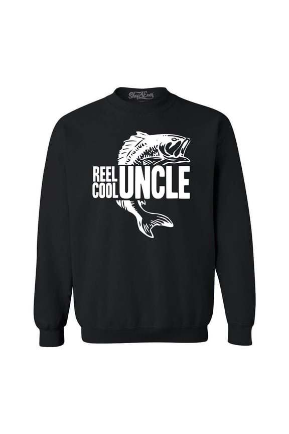 Men's Reel Cool Uncle Crewneck Sweatshirt Large Black