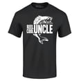 thumbnail image 1 of Shop4Ever Men's Reel Cool Uncle Graphic T-shirt Medium Black, 1 of 5