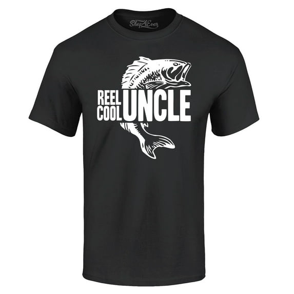 Shop4Ever Men's Reel Cool Uncle Graphic T-shirt Medium Black