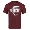 thumbnail image 1 of Shop4Ever Men's Reel Cool Uncle Graphic T-shirt Medium Maroon, 1 of 5