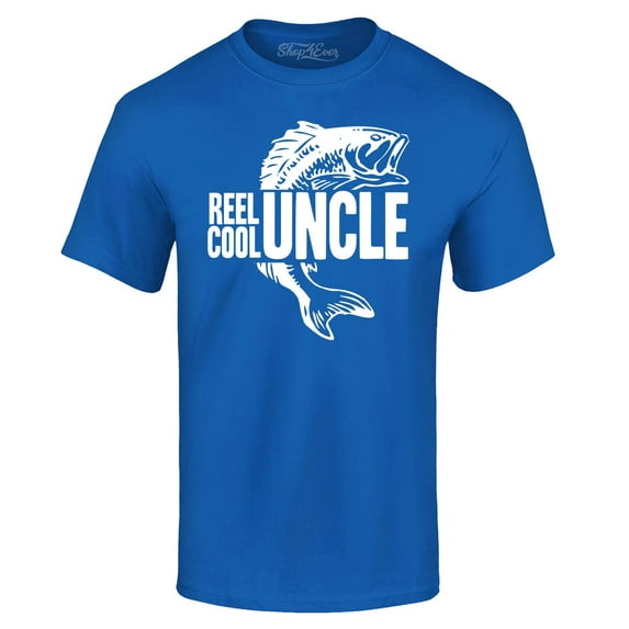 Shop4Ever Men's Reel Cool Uncle Graphic T-shirt XXXX-Large Royal Blue