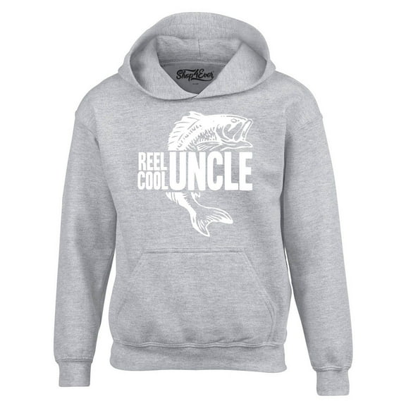 Shop4Ever Men's Reel Cool Uncle Hooded Sweatshirt Hoodie XX-Large Sports Grey