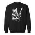 thumbnail image 1 of Shop4Ever Men's Rocker Kitty Cat Playing Guitar Crewneck Sweatshirt XXXX-Large Black, 1 of 5