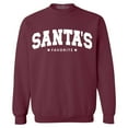 thumbnail image 1 of Shop4Ever Men's Santa's Favorite Varsity Style Christmas Crewneck Sweatshirt XX-Large Maroon, 1 of 5