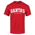 thumbnail image 1 of Shop4Ever Men's Santa's Favorite Varsity Style Christmas Graphic T-shirt XXX-Large Red, 1 of 5