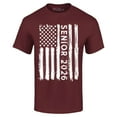 thumbnail image 1 of Shop4Ever Men's Senior 2026 American Flag Graphic T-shirt Medium Maroon, 1 of 5