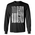 thumbnail image 1 of Shop4Ever Men's Senior 2026 American Flag Long Sleeve Shirt Large Black, 1 of 5