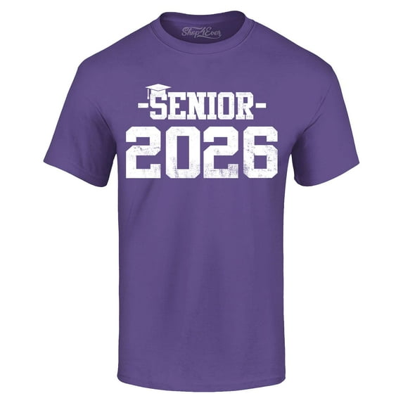 Shop4Ever Men's Senior 2026 Graduation Graphic T-shirt Medium Purple