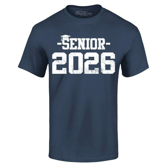 Shop4Ever Men's Senior 2026 Graduation Graphic T-shirt X-Large Navy