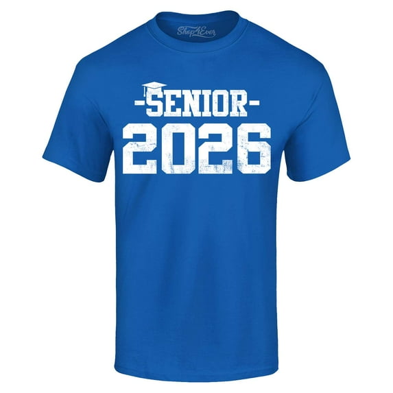 Shop4Ever Men's Senior 2026 Graduation Graphic T-shirt XXXXX-Large Royal Blue