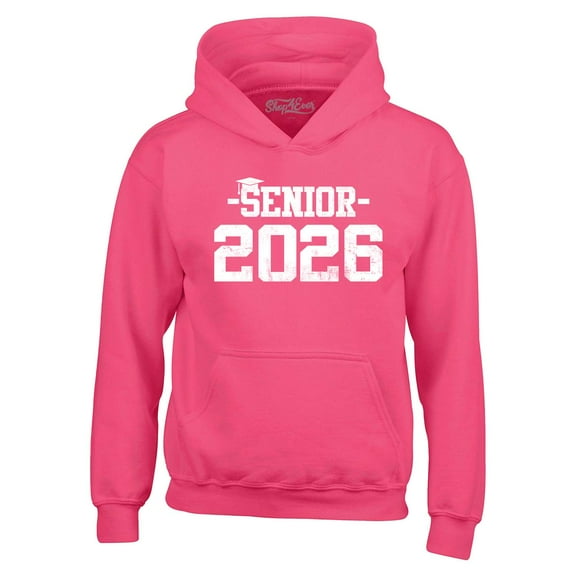 Shop4Ever Men's Senior 2026 Graduation Hooded Sweatshirt Hoodie Large Heliconia Pink