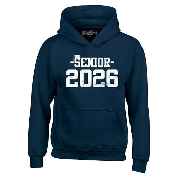 Shop4Ever Men's Senior 2026 Graduation Hooded Sweatshirt Hoodie Large Navy
