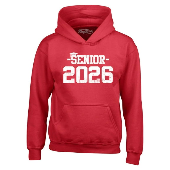Shop4Ever Men's Senior 2026 Graduation Hooded Sweatshirt Hoodie Large Red