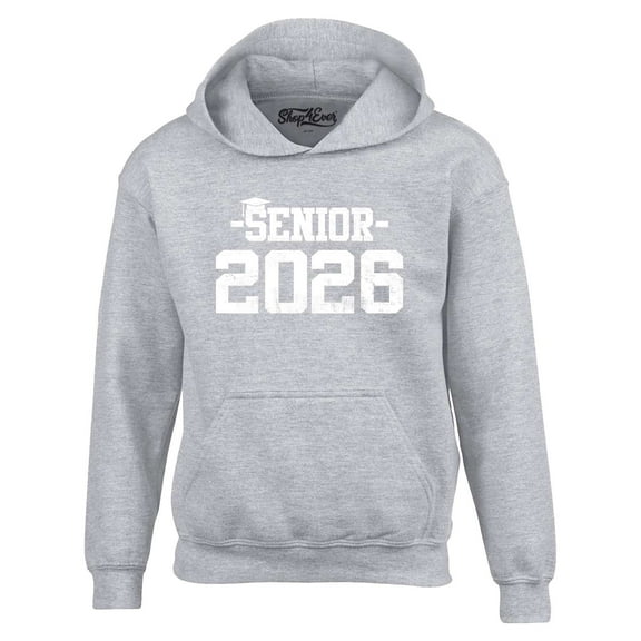 Shop4Ever Men's Senior 2026 Graduation Hooded Sweatshirt Hoodie Medium Sports Grey