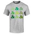 thumbnail image 1 of Shop4Ever Men's Shamrock Green Clovers St. Patrick's Day Graphic T-shirt Medium Sports Grey, 1 of 5