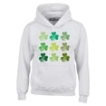 thumbnail image 1 of Shop4Ever Men's Shamrock Green Clovers St. Patrick's Day Hooded Sweatshirt Hoodie Small White, 1 of 5