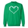 thumbnail image 1 of Shop4Ever Men's Shamrock Heart St. Patrick's Day Crewneck Sweatshirt Large Irish Green, 1 of 5