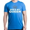 thumbnail image 1 of Shop4Ever Men's She's My Queen Matching Couples Graphic T-shirt Small Royal Blue, 1 of 5