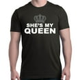 thumbnail image 1 of Shop4Ever Men's She's My Queen Matching Couples Graphic T-shirt XXXX-Large Black, 1 of 5