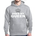 thumbnail image 1 of Shop4Ever Men's She's My Queen Matching Couples Hooded Sweatshirt Hoodie Small Sports Grey, 1 of 5