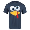 thumbnail image 1 of Shop4Ever Men's Silly Turkey Face Funny Thanksgiving Graphic T-shirt XXX-Large Navy, 1 of 5