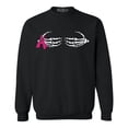 thumbnail image 1 of Shop4Ever Men's Skeleton Hands Breast Cancer Awareness Crewneck Sweatshirt XXXX-Large Black, 1 of 5