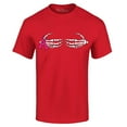 thumbnail image 1 of Shop4Ever Men's Skeleton Hands Breast Cancer Awareness Graphic T-shirt Medium Red, 1 of 5