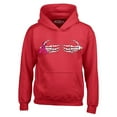 thumbnail image 1 of Shop4Ever Men's Skeleton Hands Breast Cancer Awareness Hooded Sweatshirt Hoodie X-Large Red, 1 of 5